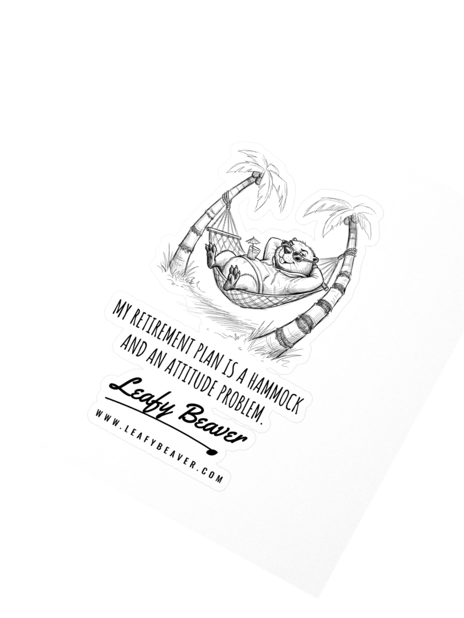 Retirement Plan Sticker – Funny Hammock Retirement Laptop Sticker product image (2)