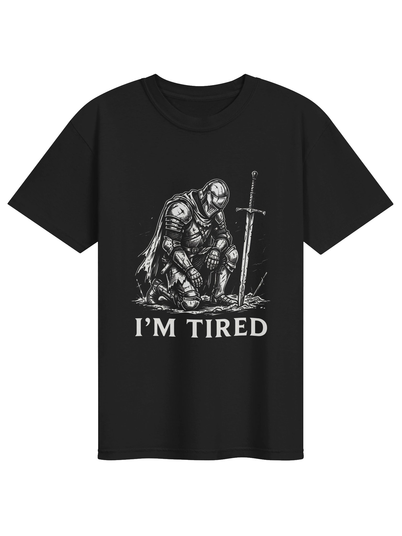 I’m Tired Funny Medieval Knight T-Shirt | Weary Knight Fantasy Humor Tee | Comfort Colors product image (1)