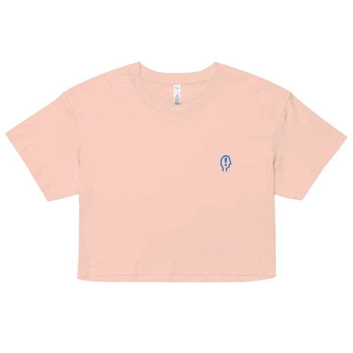 EXCLAIMING MENTALLY (L.C., aqua) embroidered cotton crop top product image (31)