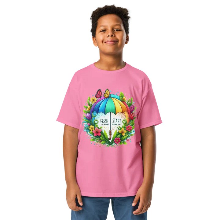 Rainbow Umbrella and Flowers Youth Tee product image (1)