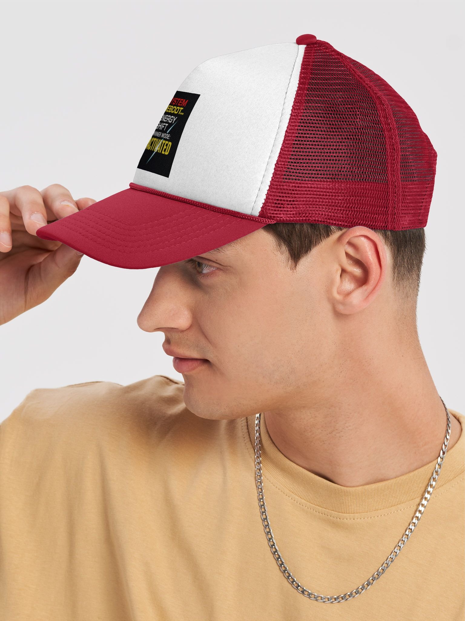 System Reboot Cap – Winner Mode (Red & White) product image (7)