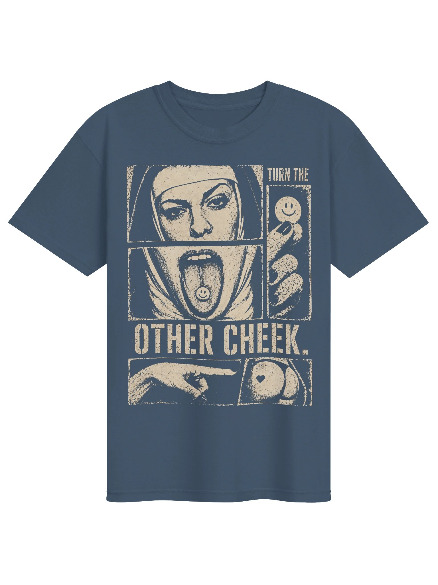 Turn the other cheek - Nun // Heavyweight Vintage Graphic Tee product image (36)
