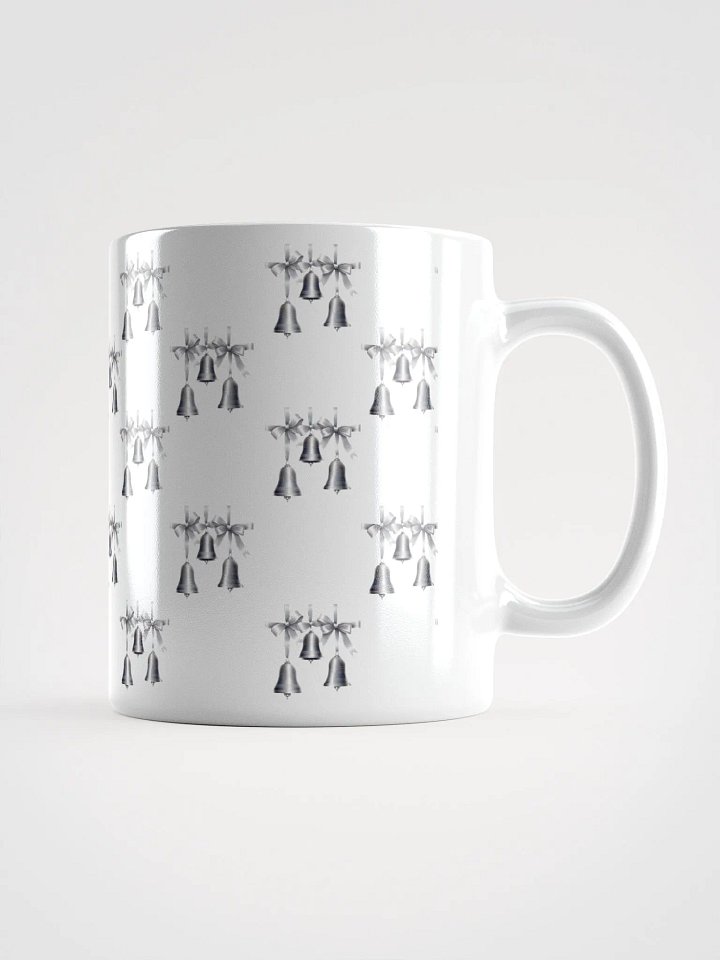 Silver Sleigh Bells Pattern Design White Mug product image (1)