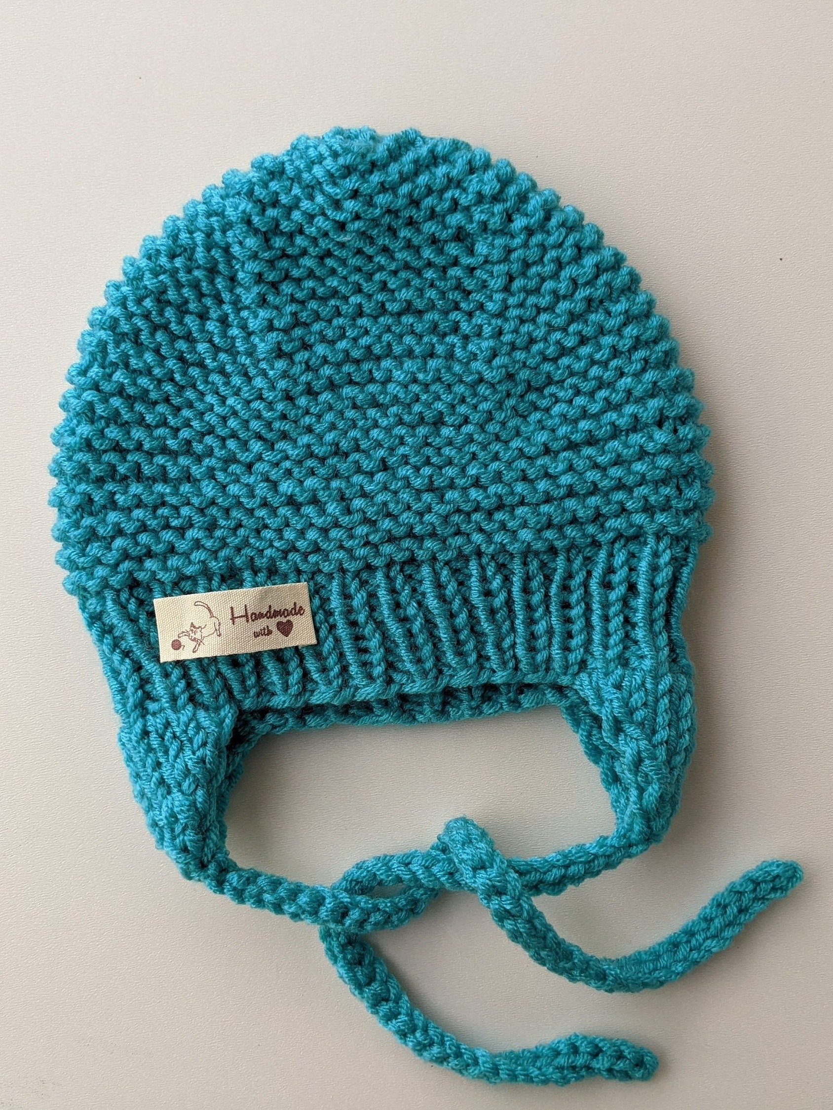 Newborn Baby Knit Hat Pattern with Earflaps product image (4)