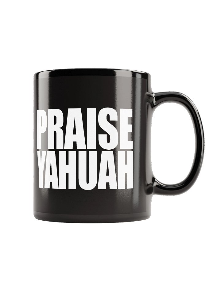 PRAISE YAHUAH Black Glossy Mug product image (2)