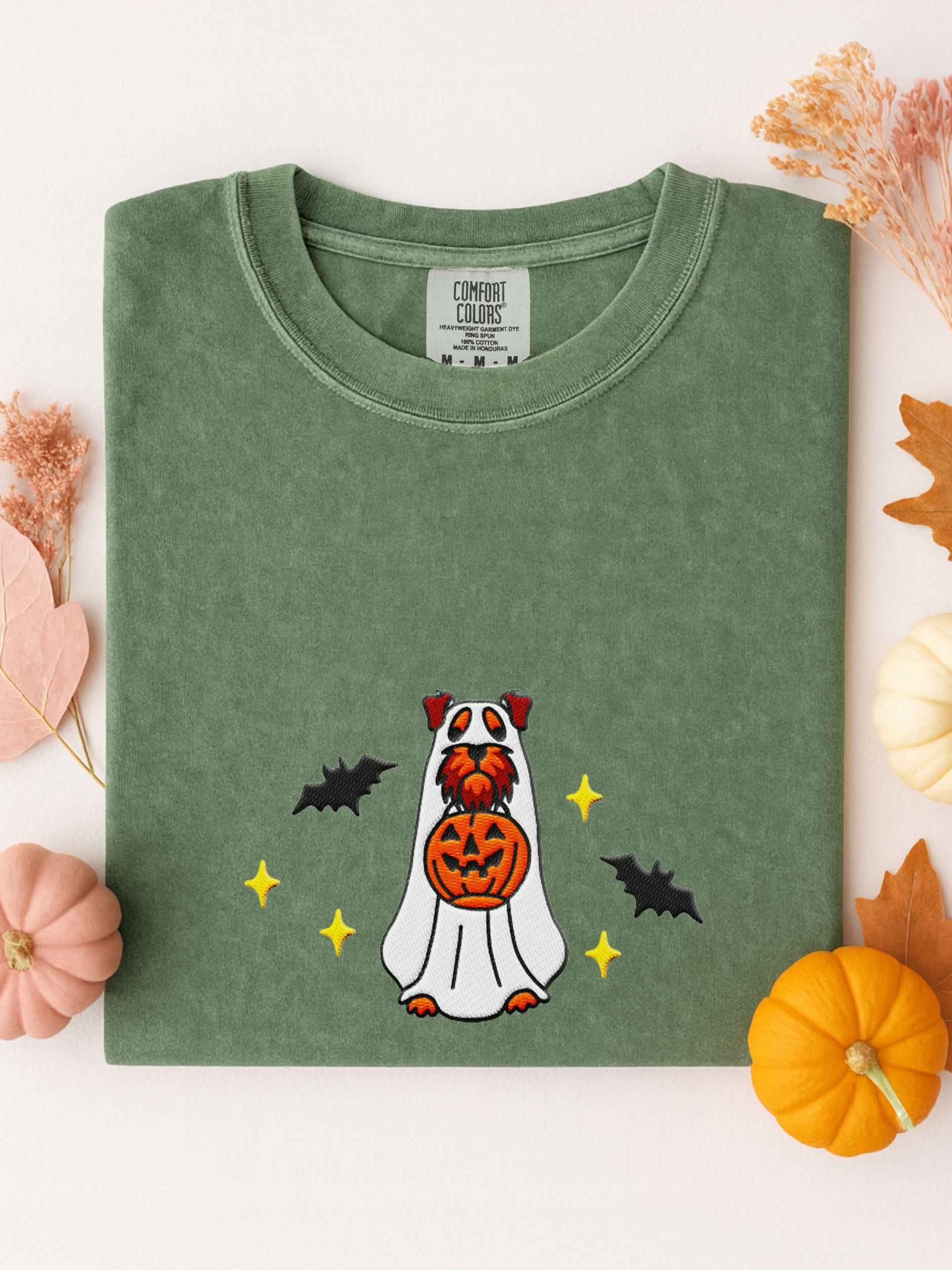 Halloween Soft-Coated Wheaten Terrier(Golden Red) Embroidered T-Shirt product image (1)
