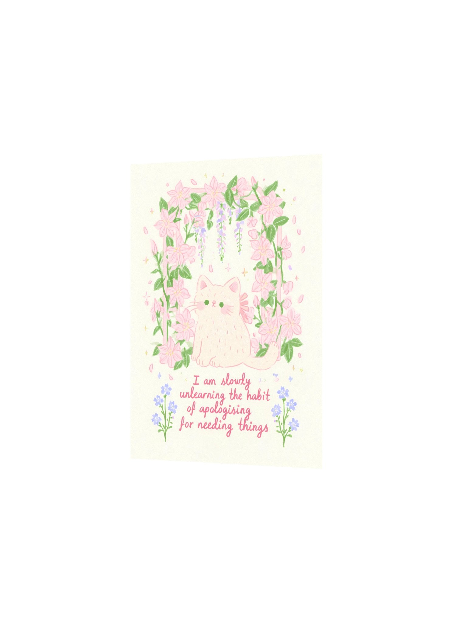 Pastel Cat Floral Affirmation Poster product image (15)