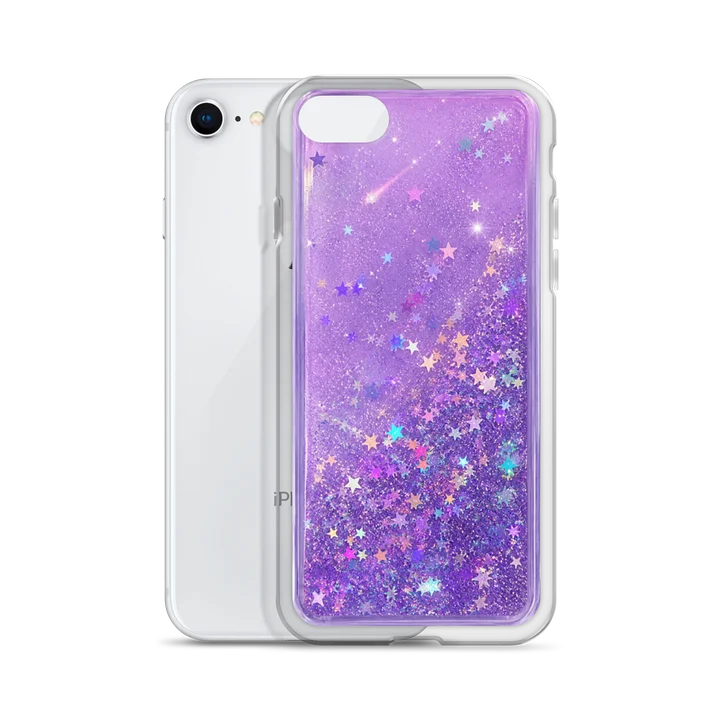 Pastel Purple Star Glitter liquid Clear iPhone Case product image (2)
