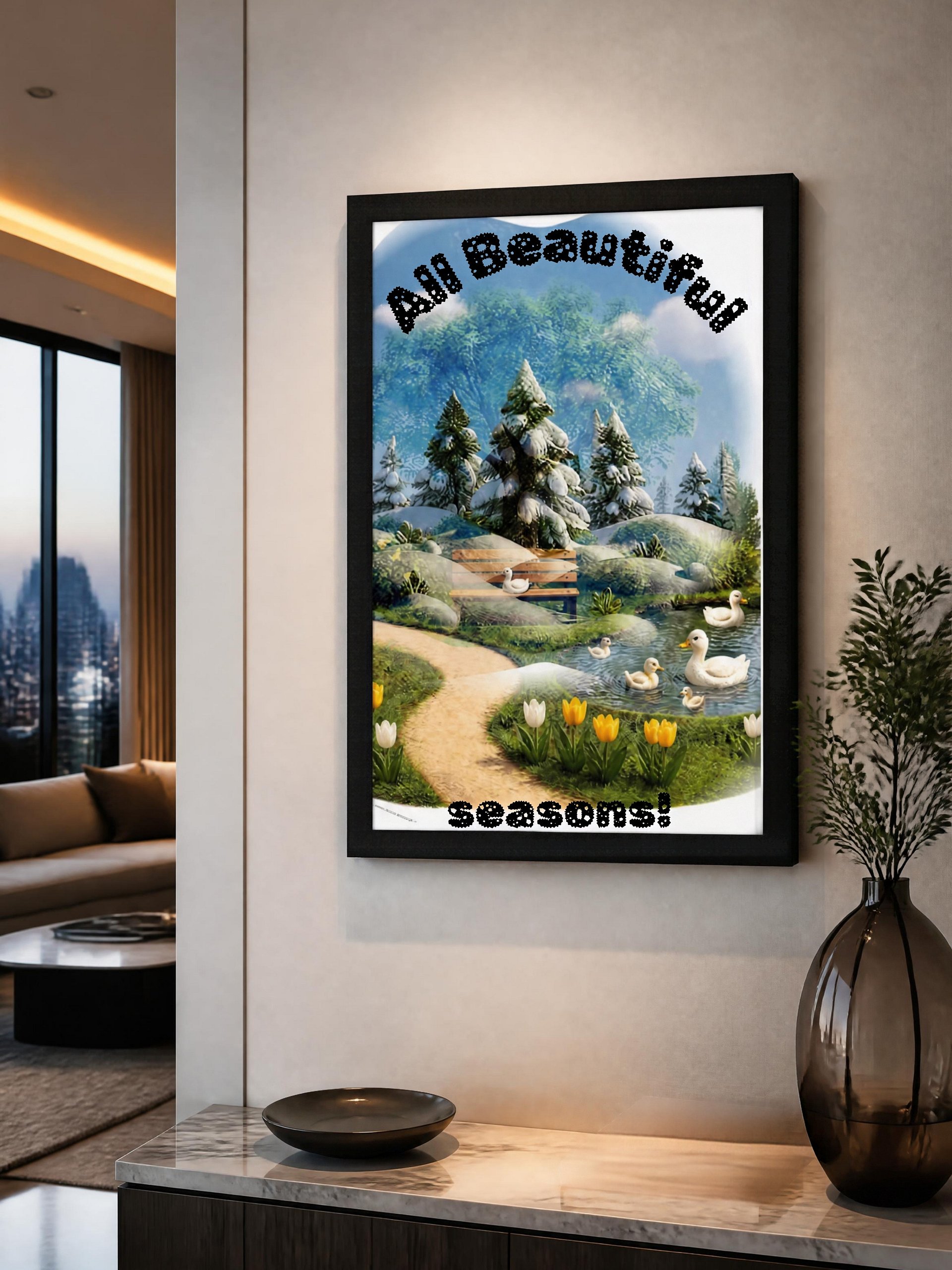 Motivational Framed Wall Art - Minimalist Typography Poster for Office Decor - Majestic Fall Aesthetic product image (5)