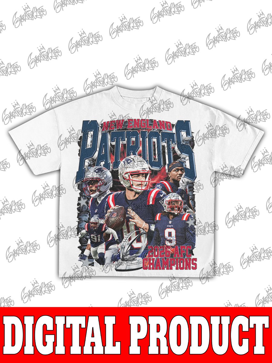 New England Patriots Super Bowl LX 2026 AFC Champions Drake Maye MVP Era Vintage NFL Bootleg Graphic product image (2)
