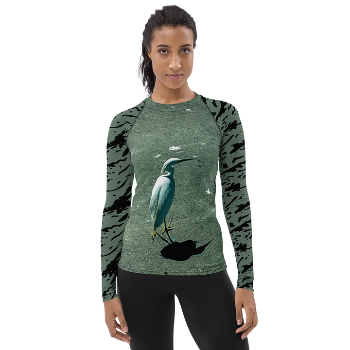 Snowy Egret Women's Splatter Rash Guard product image (1)