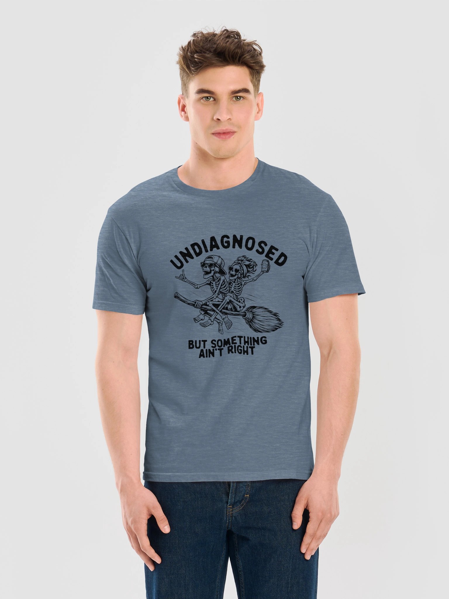 Funny ADHD & AuDHD Skeleton T-Shirt | Undiagnosed But Something Ain't Right | Ellie & Digo product image (11)