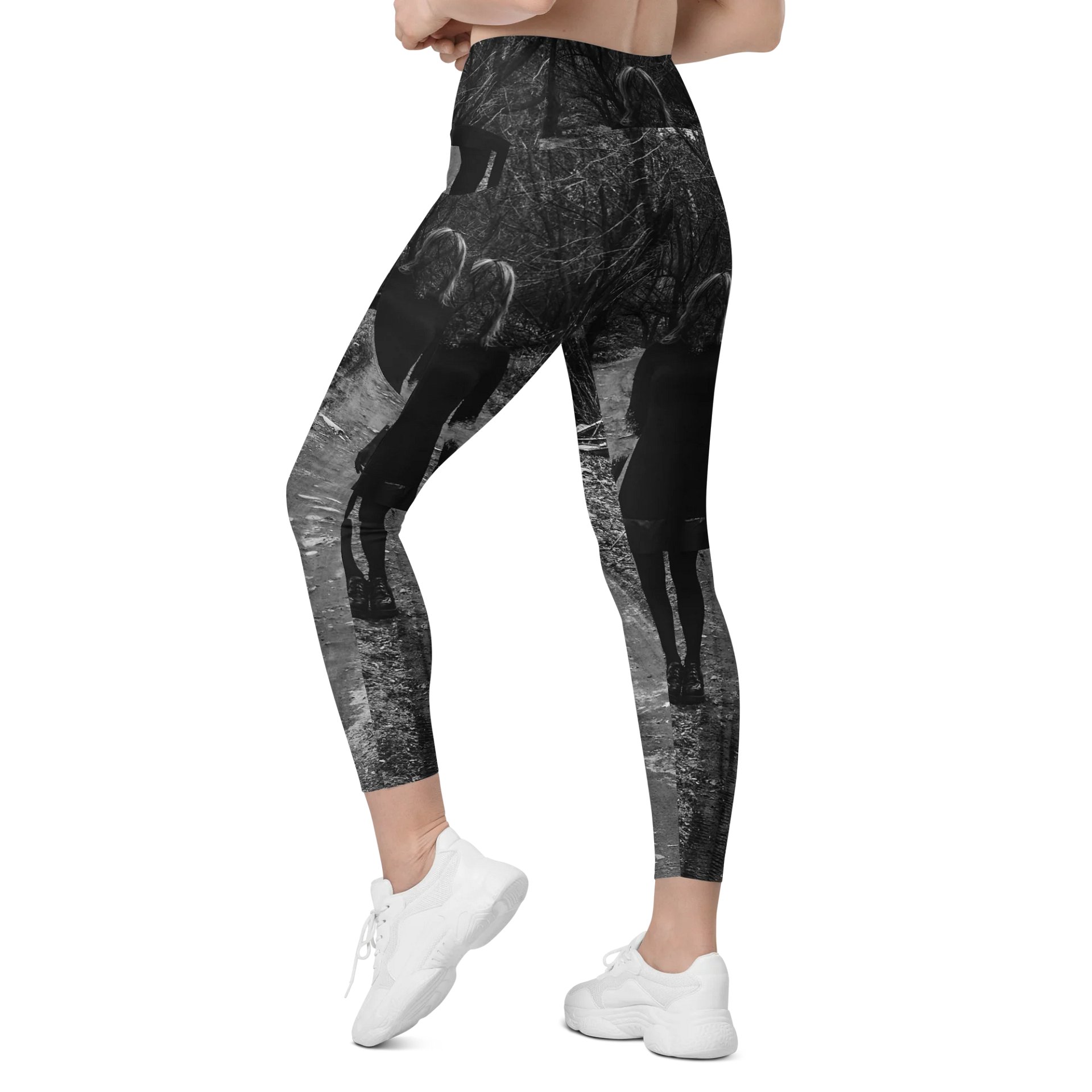 'Music For Horror Films' Sun-Protect Crossover Leggings with Pockets product image (7)