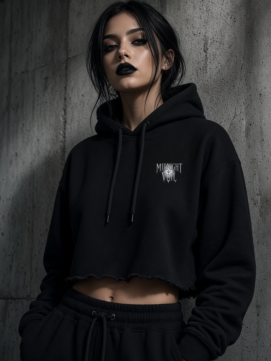 Midnight Veil Emblem Crop Hood product image (1)
