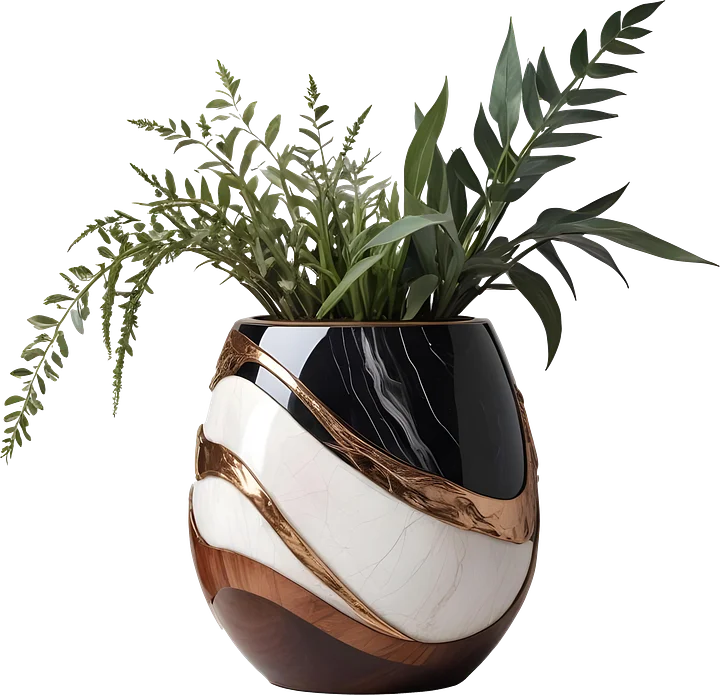 Dream of Eternity Collection – Elegant Wave Planter – PNG product image (1)
