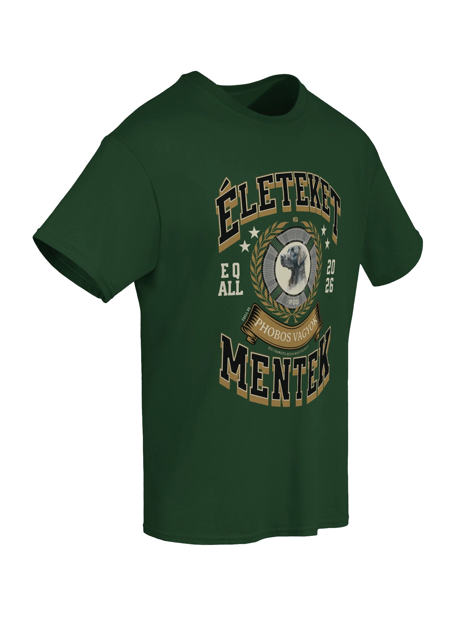 Életeket Mentek Phobos Vagyok_Unisex Pamut Póló_EQALL.hu® Originals_Mustár / Bézs / Fek. product image (44)