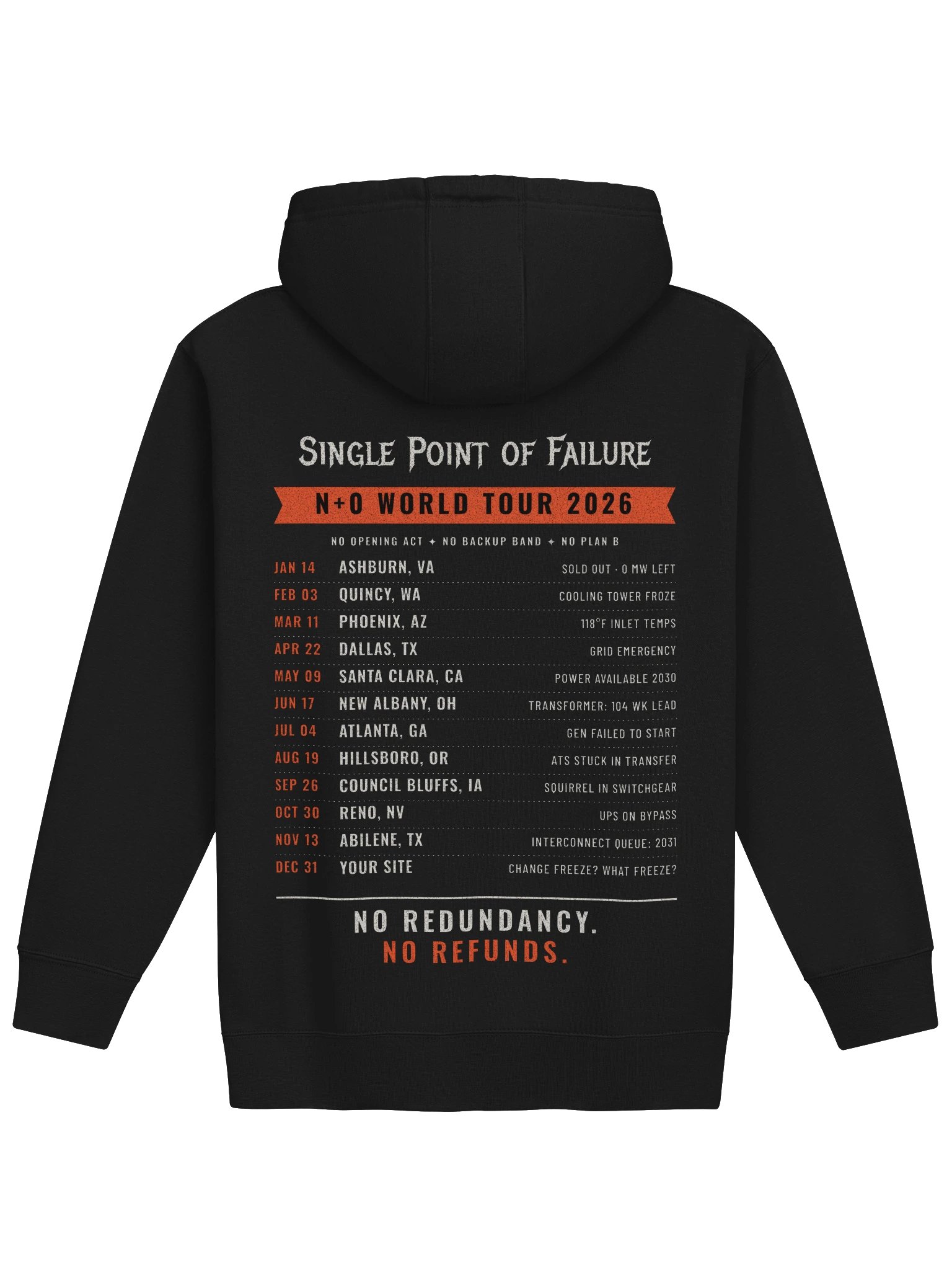 Single Point of Failure: N+0 World Tour - Hoodie product image (3)