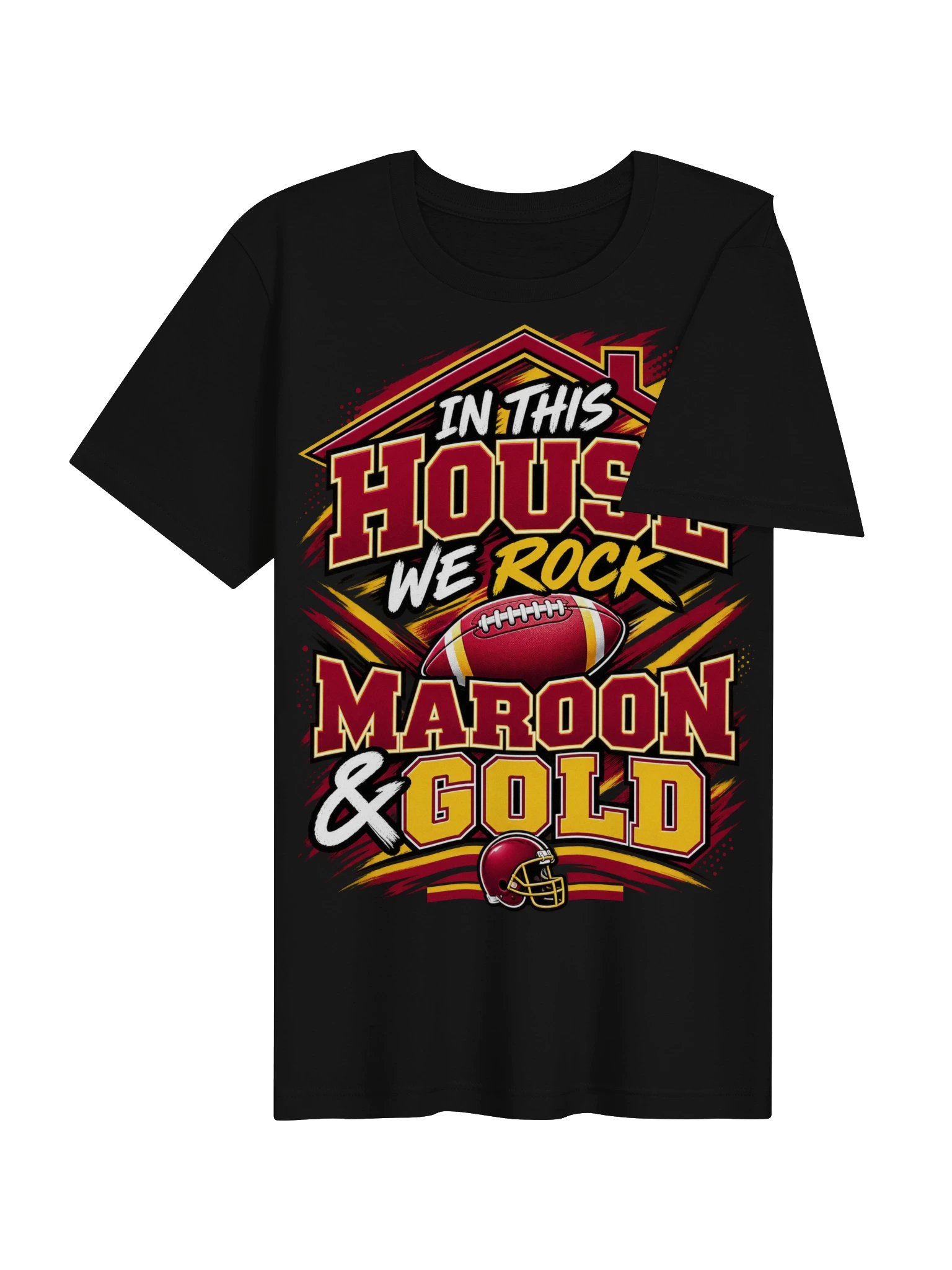 In This House We Rock Maroon & Gold Tee product image (13)
