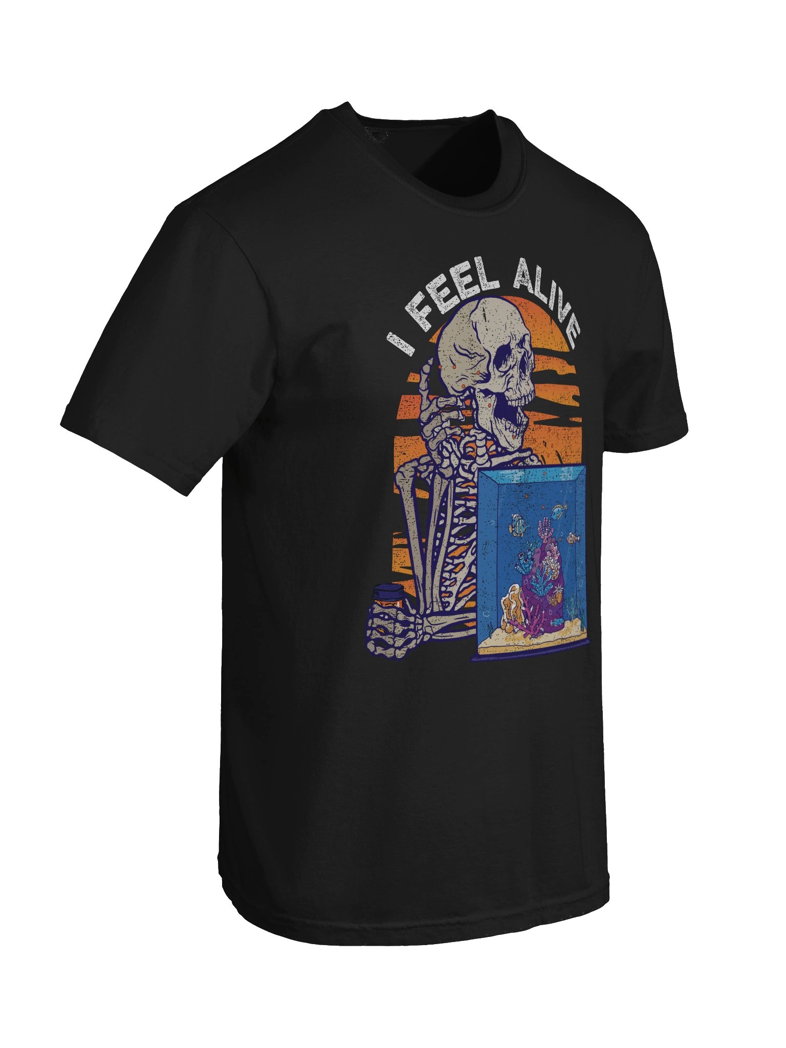 I Feel Alive Reef Tank Shirt – Saltwater Aquarium Skeleton Graphic Tee for Reef Hobbyists product image (10)