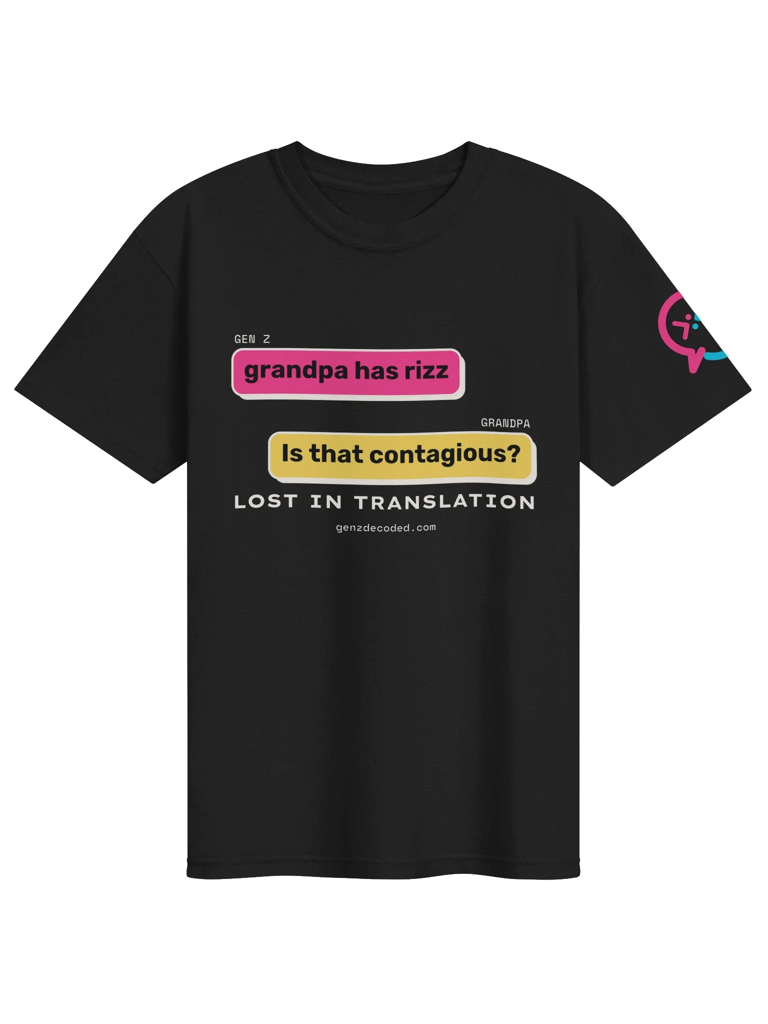 Grandpa Has Rizz Tee, Black