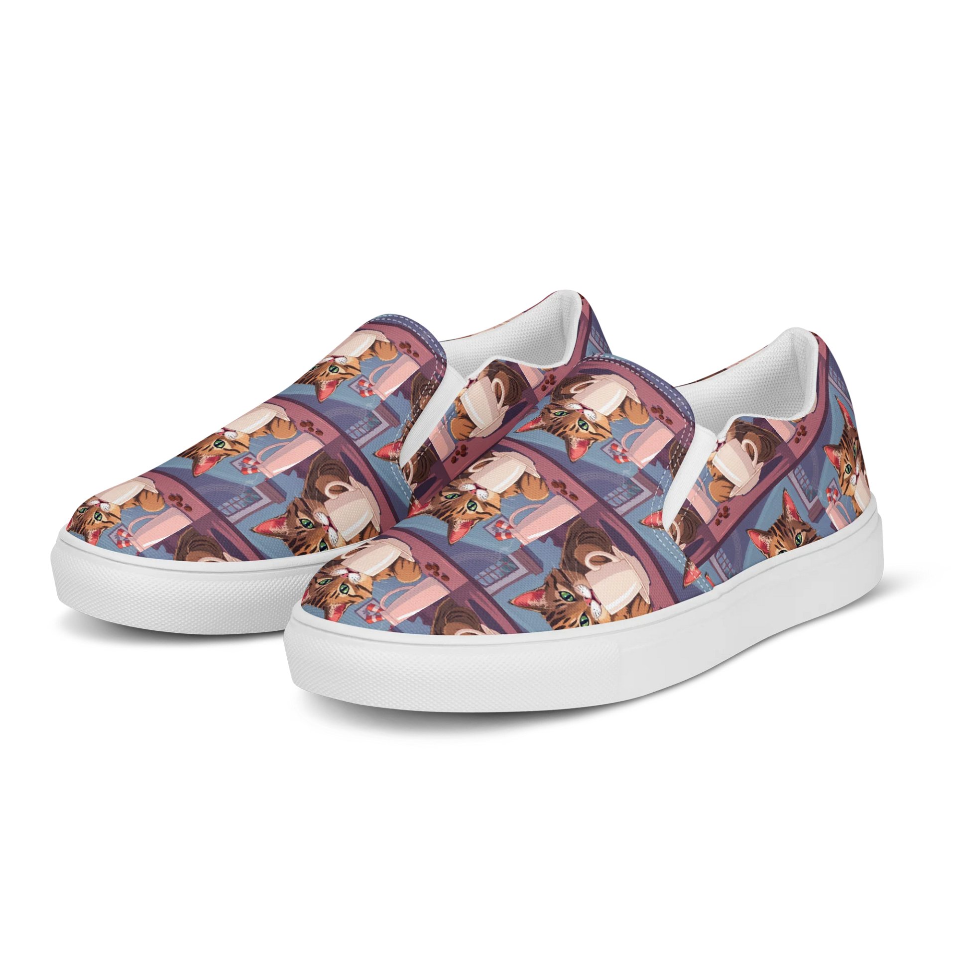 Women's Slip-On Canvas Shoes-Caffeine Cat product image (3)