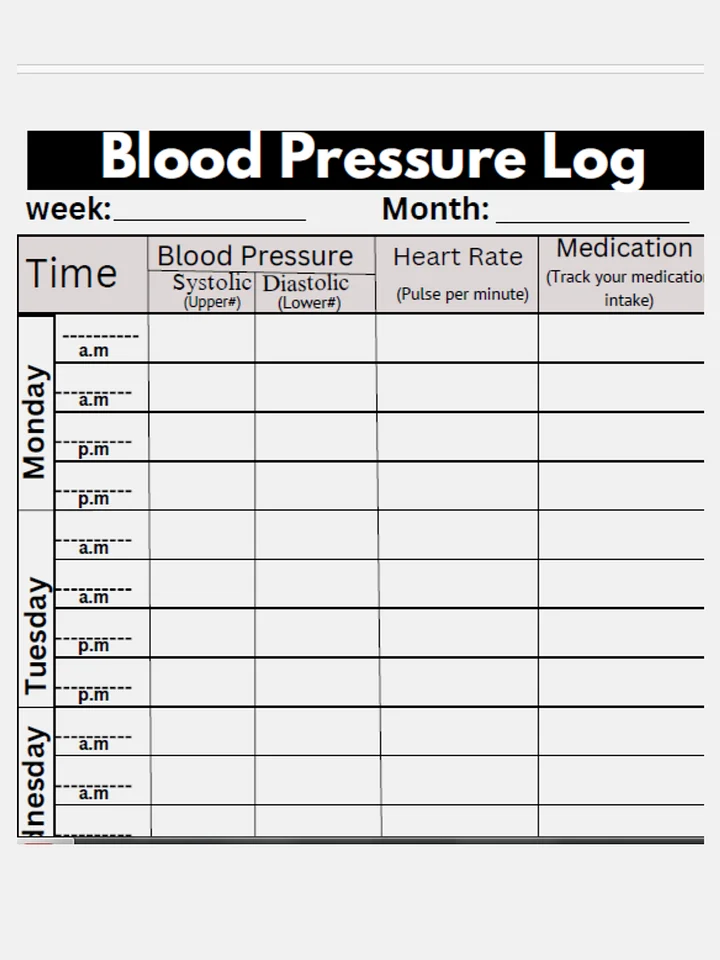 Blood Pressure Tracker & Logbook" "Daily Blood Pressure Monitoring Journal" "Hypertension Management Logbook" "BP Record Book: Daily Readings & Notebook product image (1)