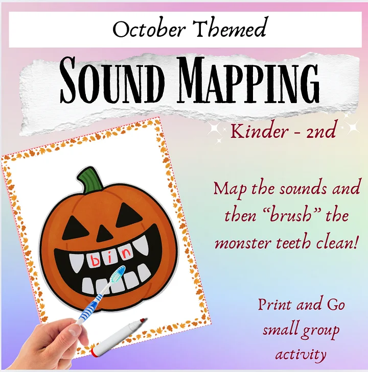 October Phonics & Math Centers – Jack-O’-Lantern Elkonin Boxes for Sound Map product image (1)