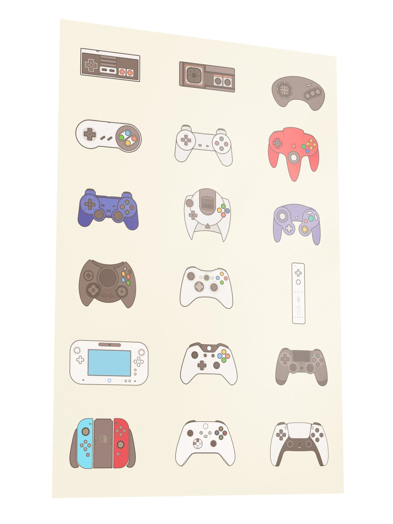 Video Game Controller Evolution (Beige) [2x3] product image (3)