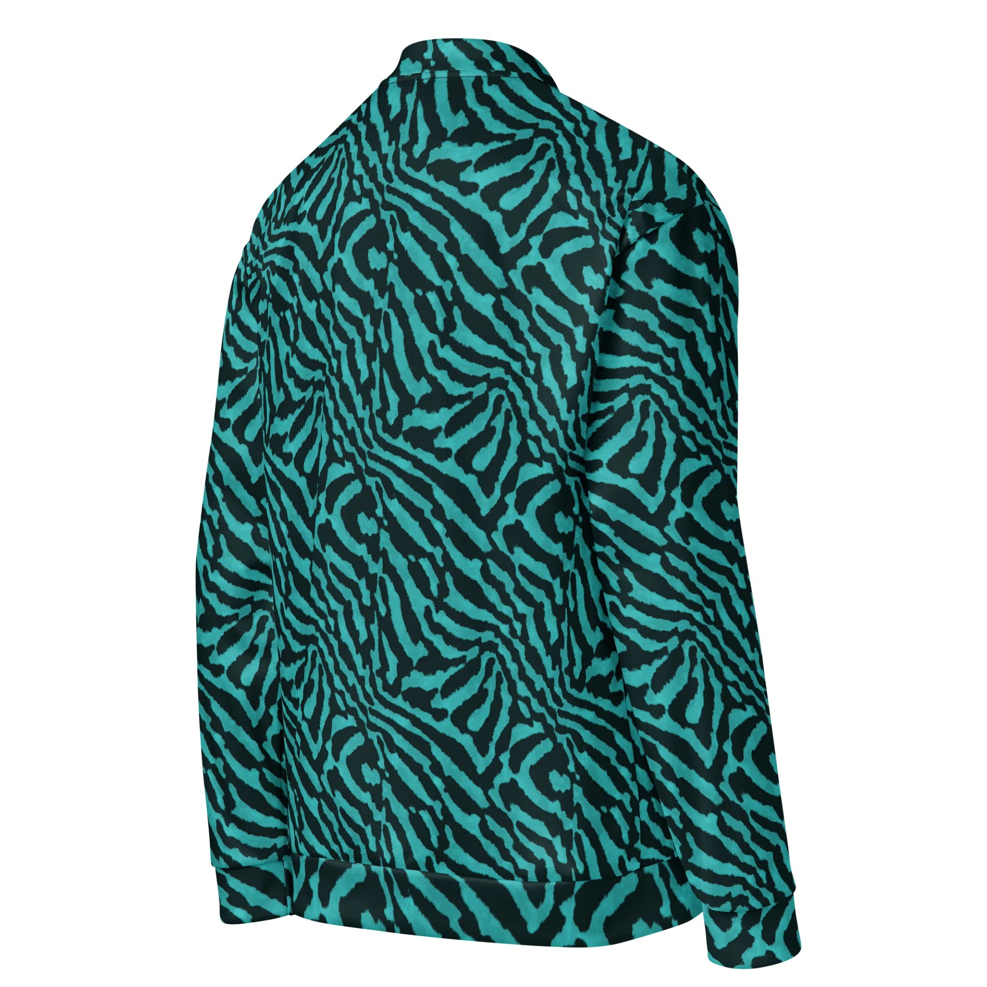 Teal Zebra Bomber Jacket product image (4)