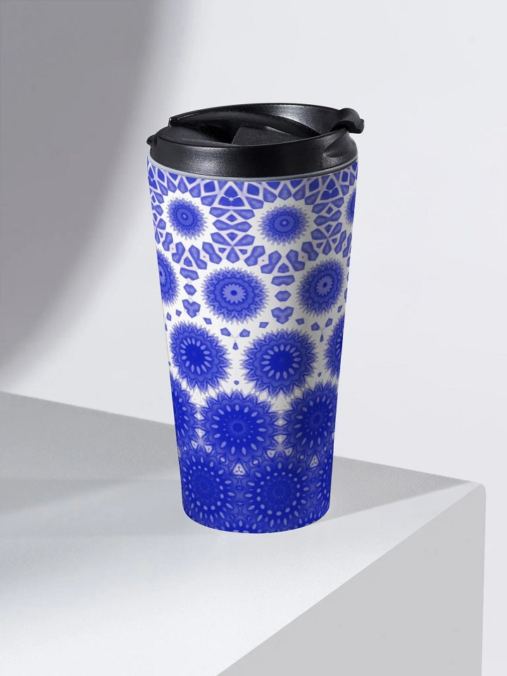 Blue & White Daisy Travel Mug product image (2)