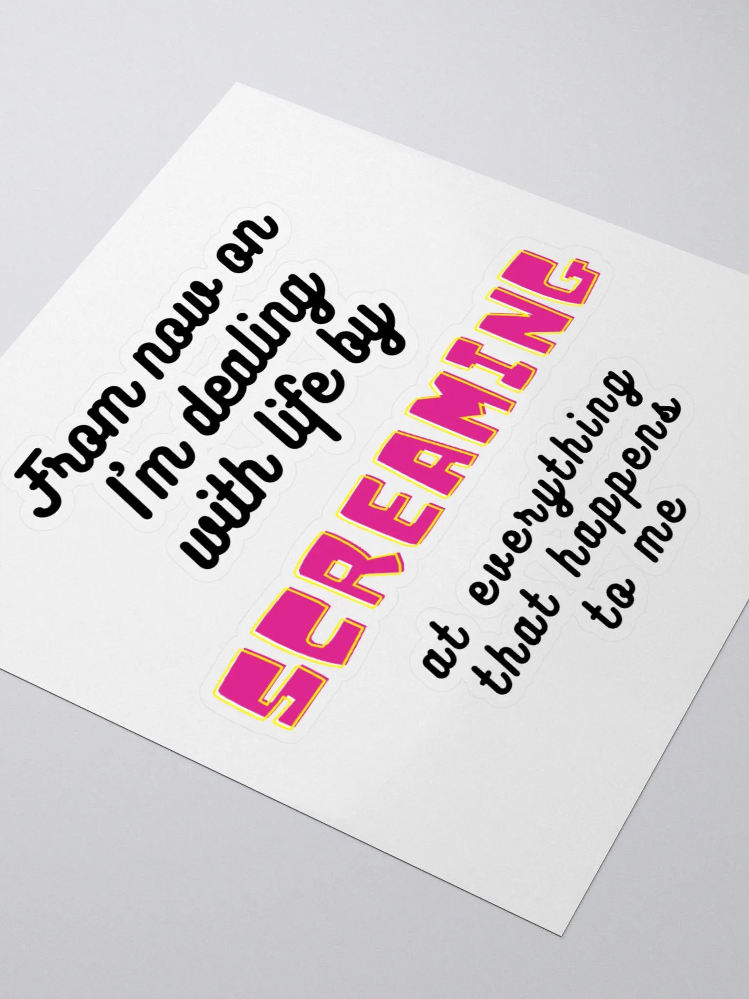 Screaming Text Sticker Without Cockatoo product image (3)