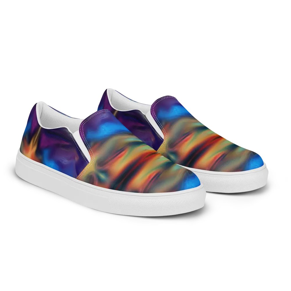 Colorful Pattern Womens Canvas Slip-On Shoes | Rainbow Pattern Shoes product image (6)