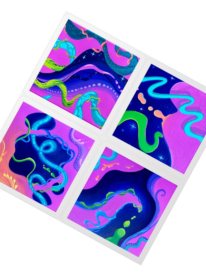 Neon Space Party Sticker Set product image (2)