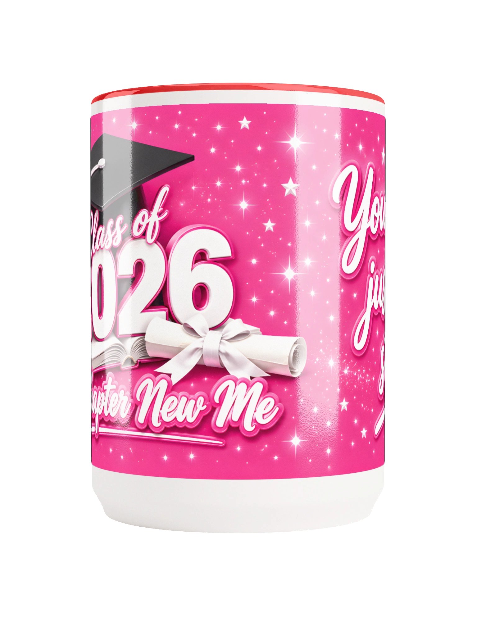 "Class of 2026 New Chapter New Me" Graduation Mug — Pink Wrap product image (5)