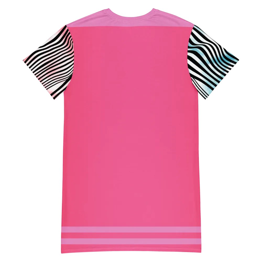 "Cutie Pie" Pink Stripe Oversized T-Shirt Dress product image (9)