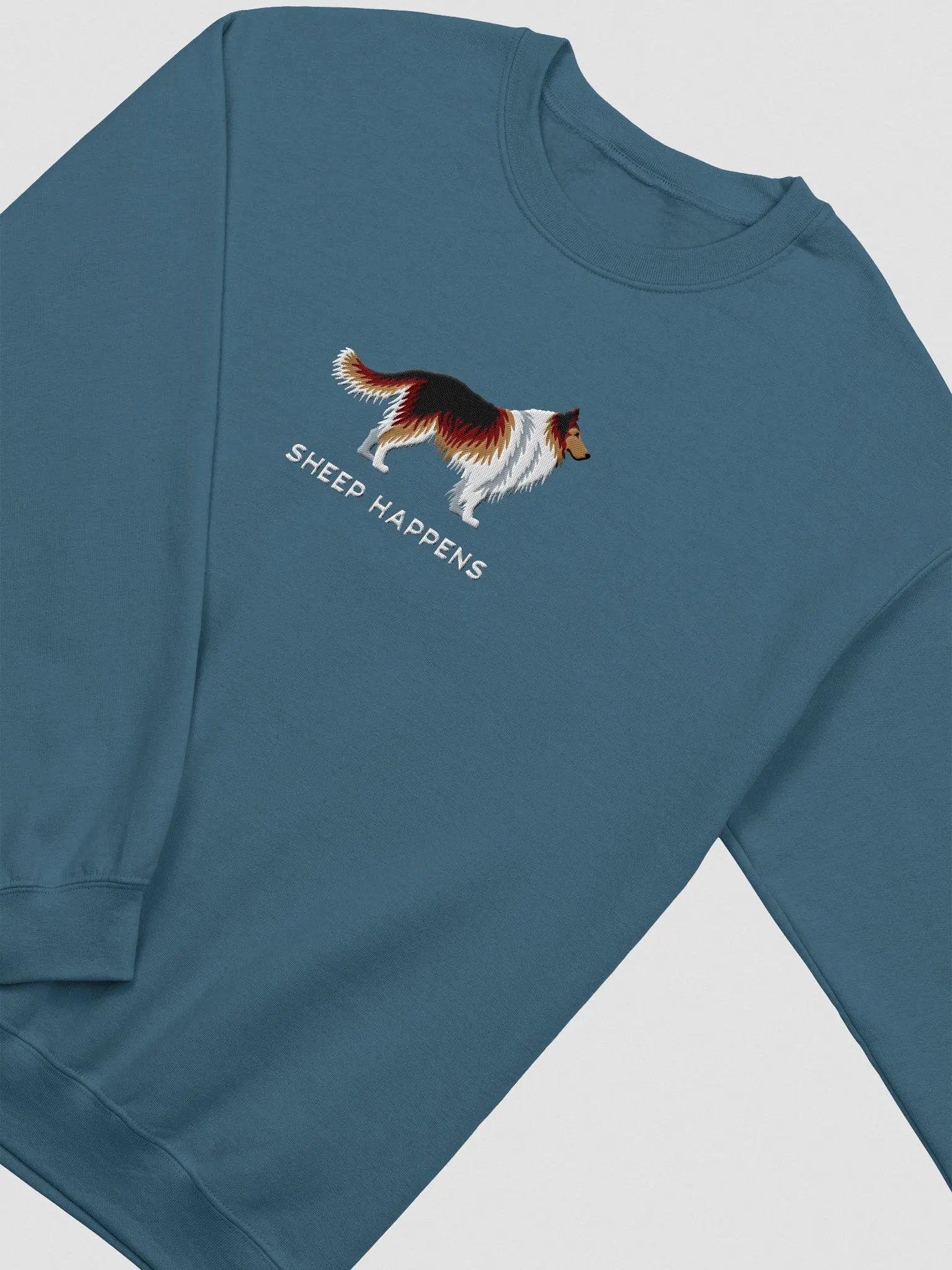 Sheep Happens Sweatshirt (Embroidered) of a Shetland Sheepdog(Sable) product image (6)