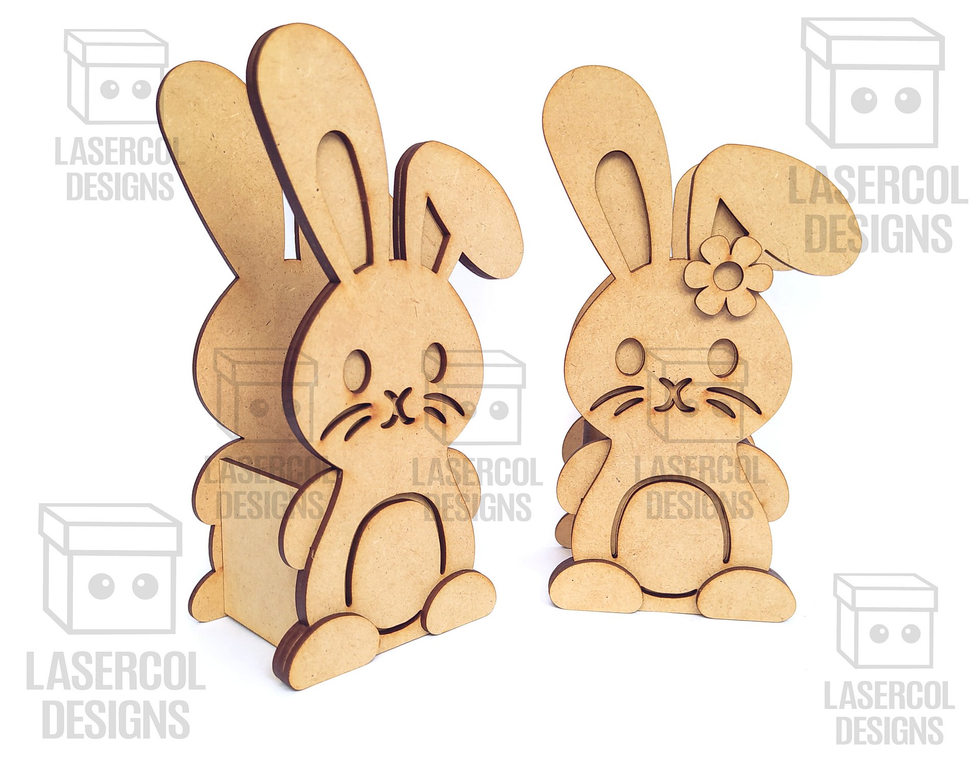 Easter Bunny Basket Set 4 (4 Styles, 2 Sizes) - Laser Cut Files product image (8)