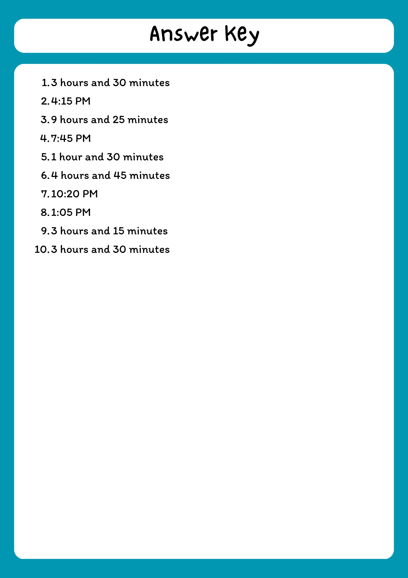 Elapsed Time Practice Worksheet - 10 Word Problems product image (3)