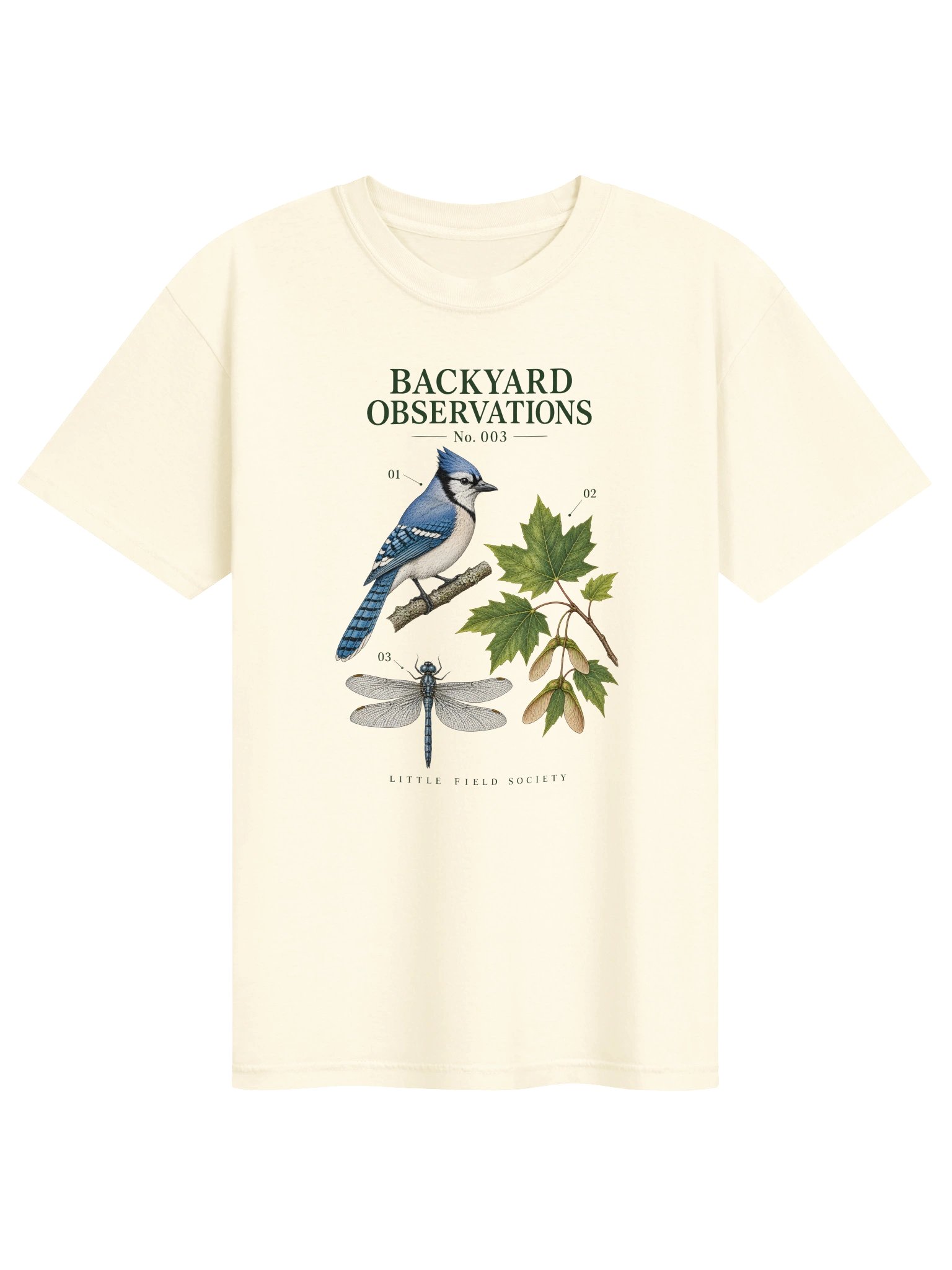 Backyard Observations No. 003 — Blue Jay & Maple T-Shirt product image (1)