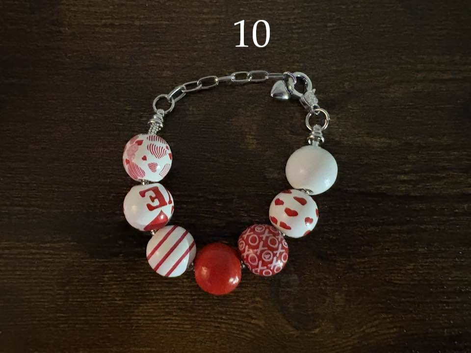 Wooden Bead Bracelet | Stainless Steel Snake Chain | Adjustable Heart Extension | One of a Kind product image (10)