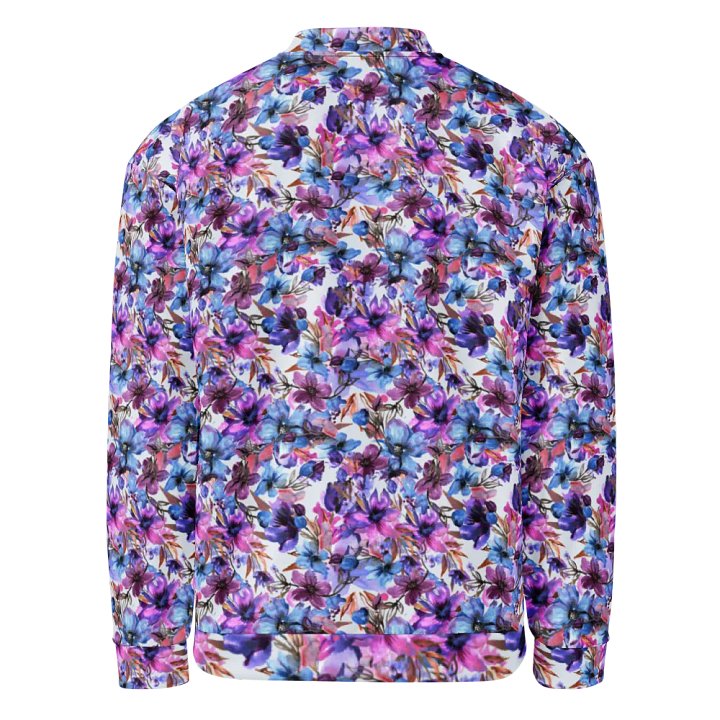 Purple Flowers Bomber Jacket product image (2)