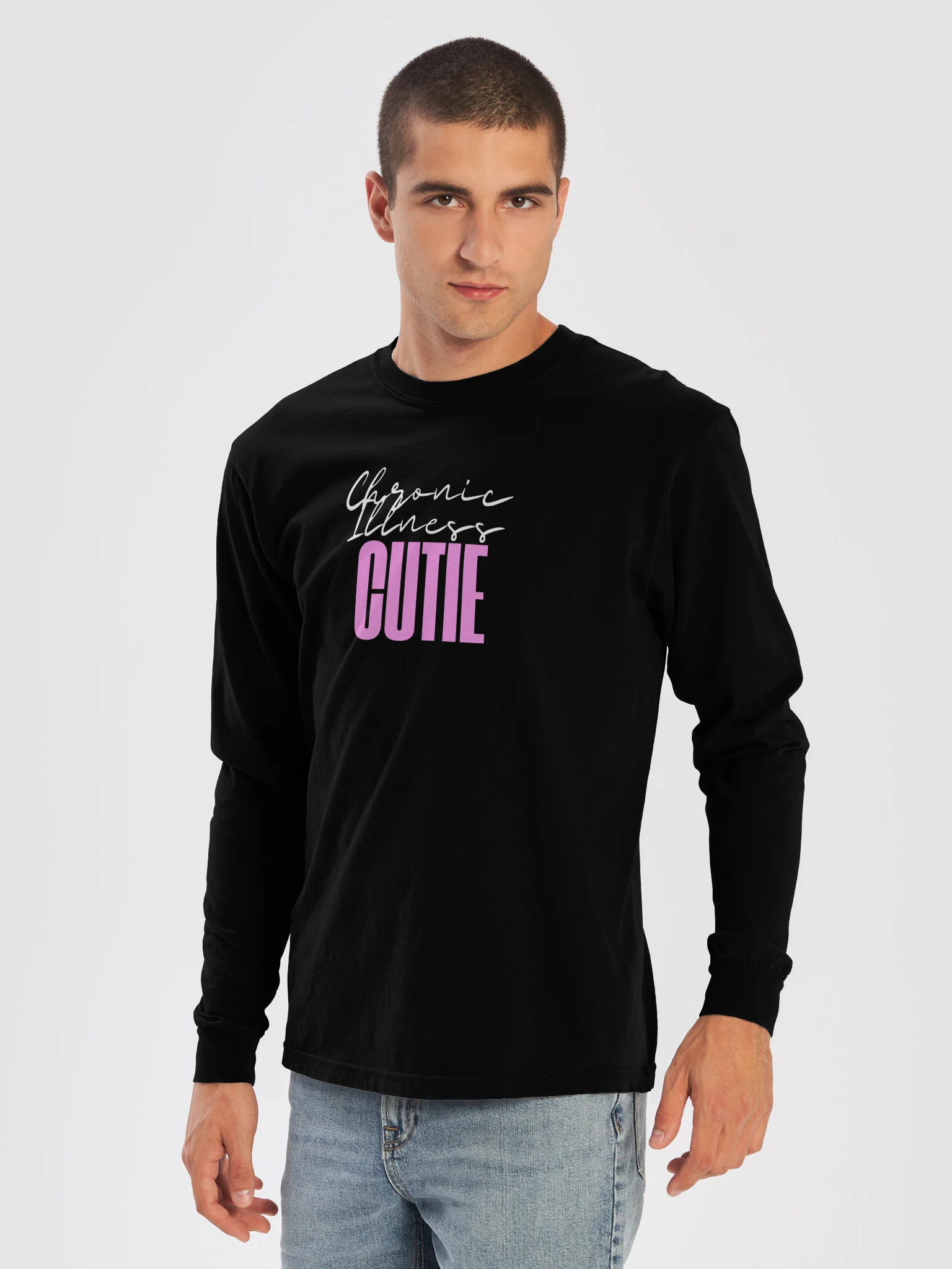 Chronic Illness Cutie (text only) long sleeve tee product image (5)
