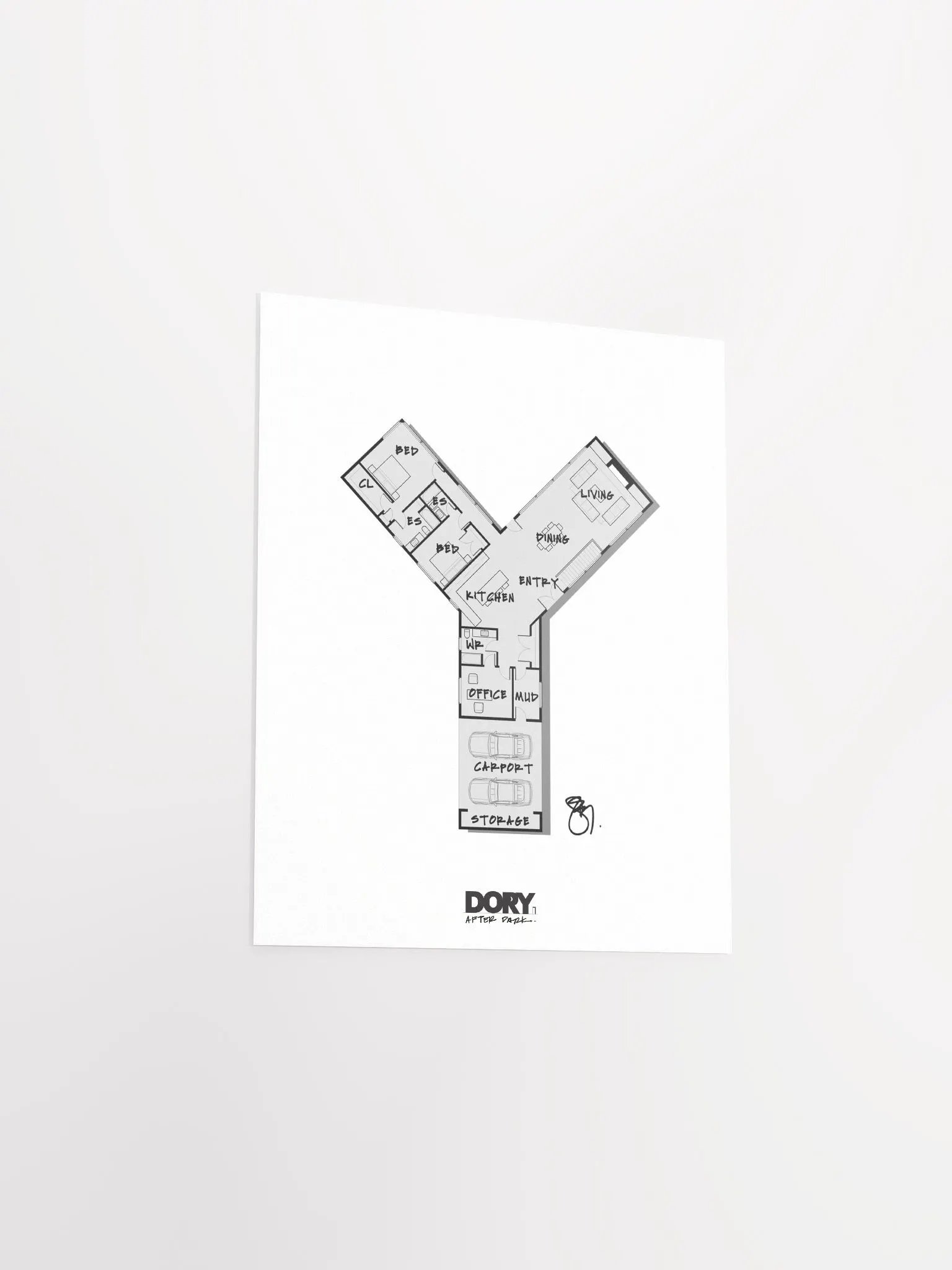 Alphabet Floor Plan Poster - Y product image (3)