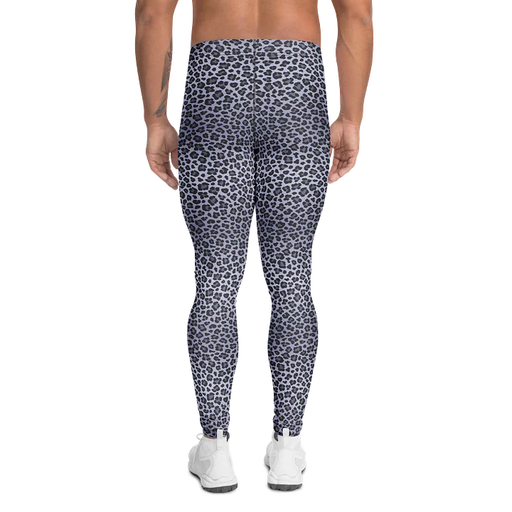 Bold Dark Gray Leopard Pattern Men's Leggings product image (2)