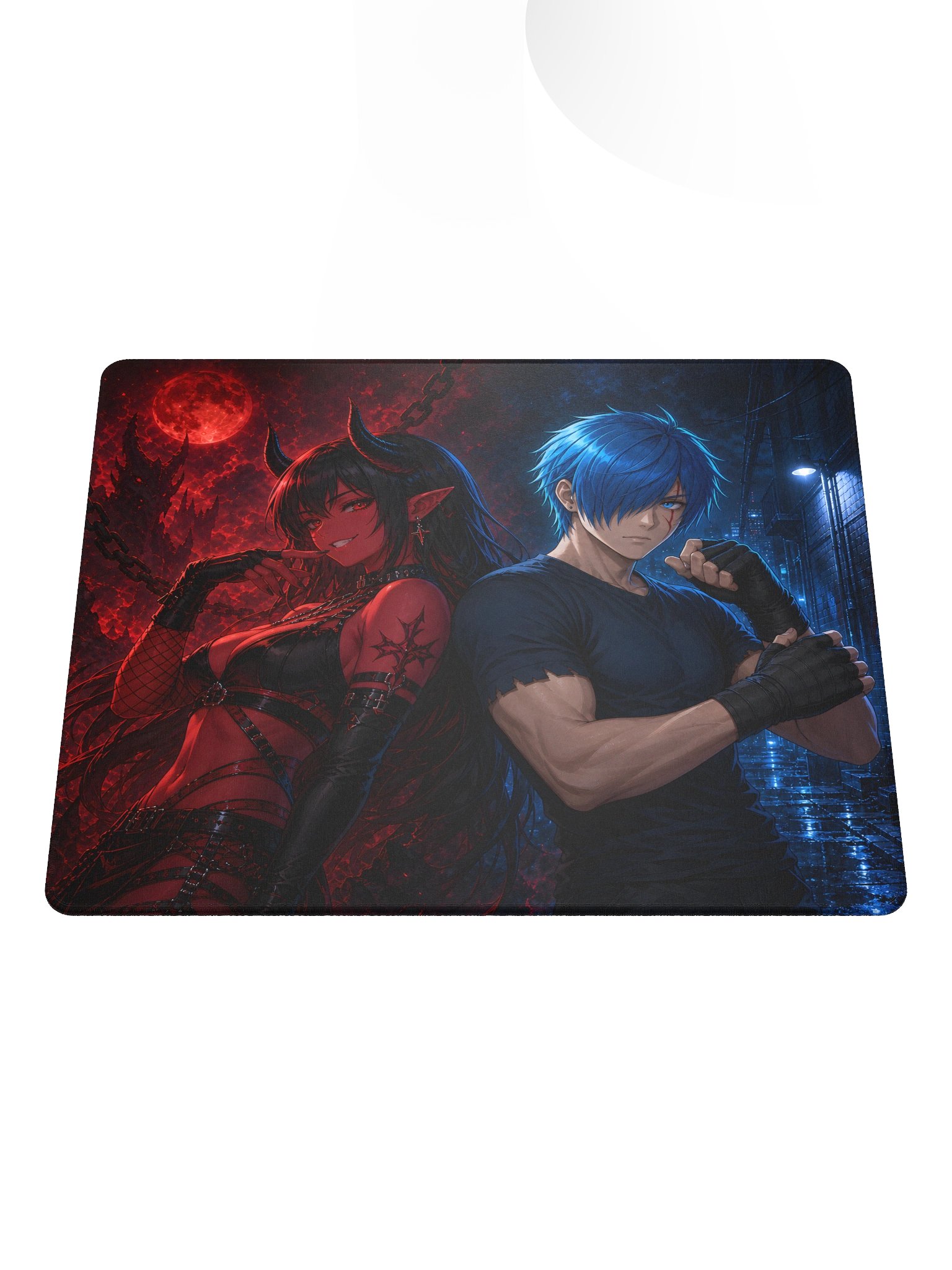 DarkSara & Coldbite Red vs Blue Gaming Mouse Pad product image (1)
