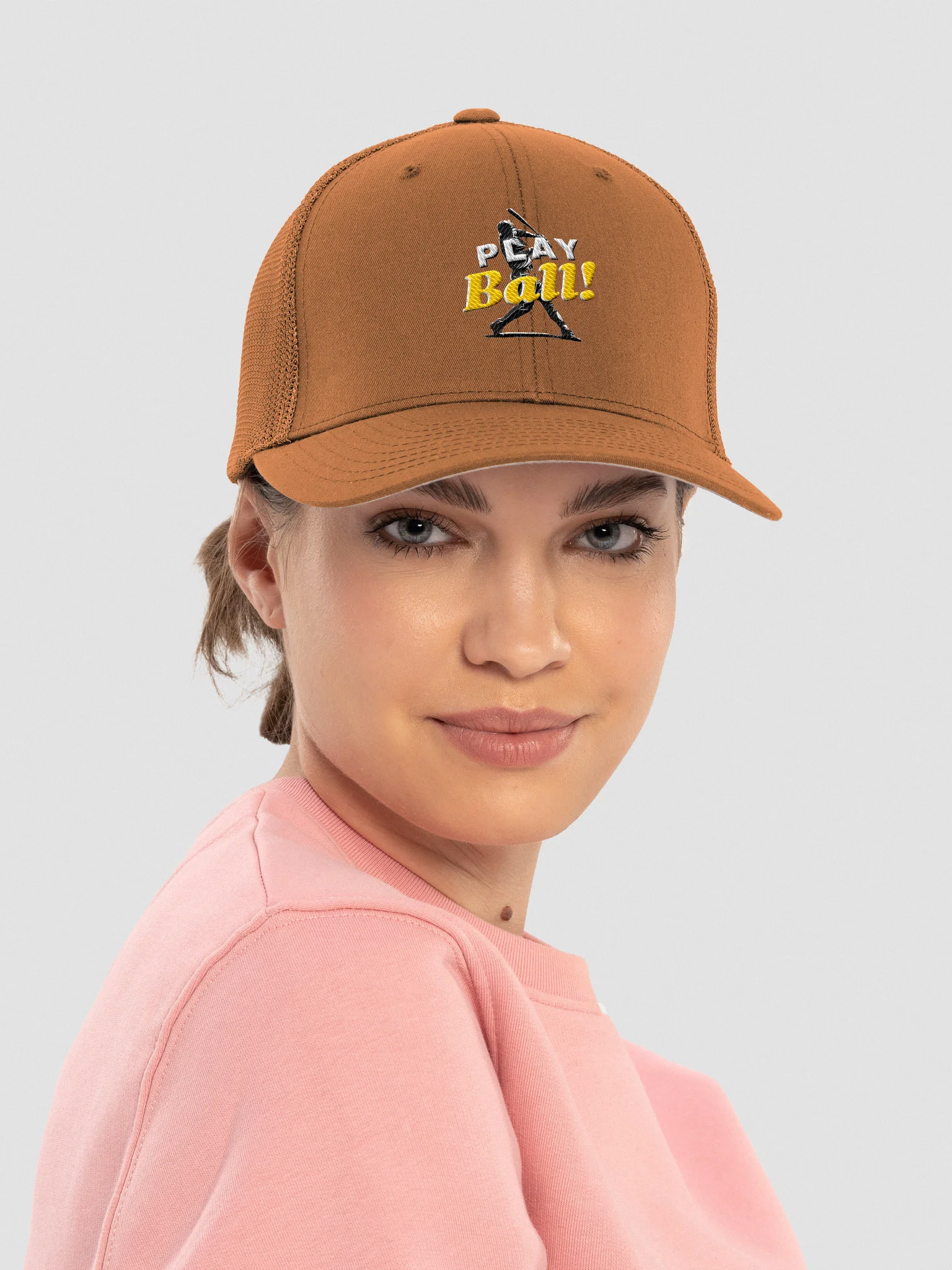 Play Ball! Flexfit Mesh Trucker Hat – Unisex Embroidered Cap product image (2)