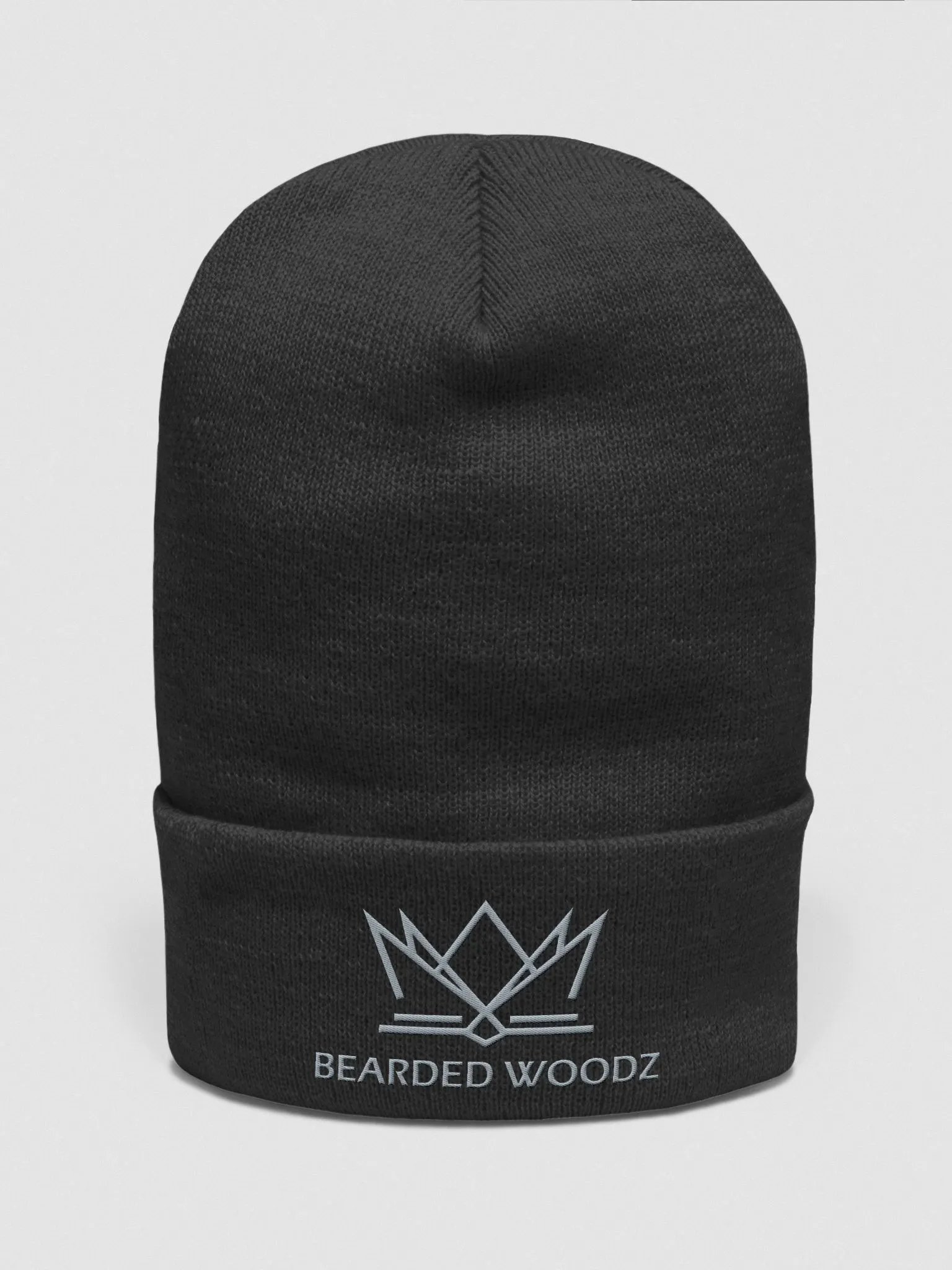 Bearded Woodz Classic Beanie (Grey Embroidery) product image (1)