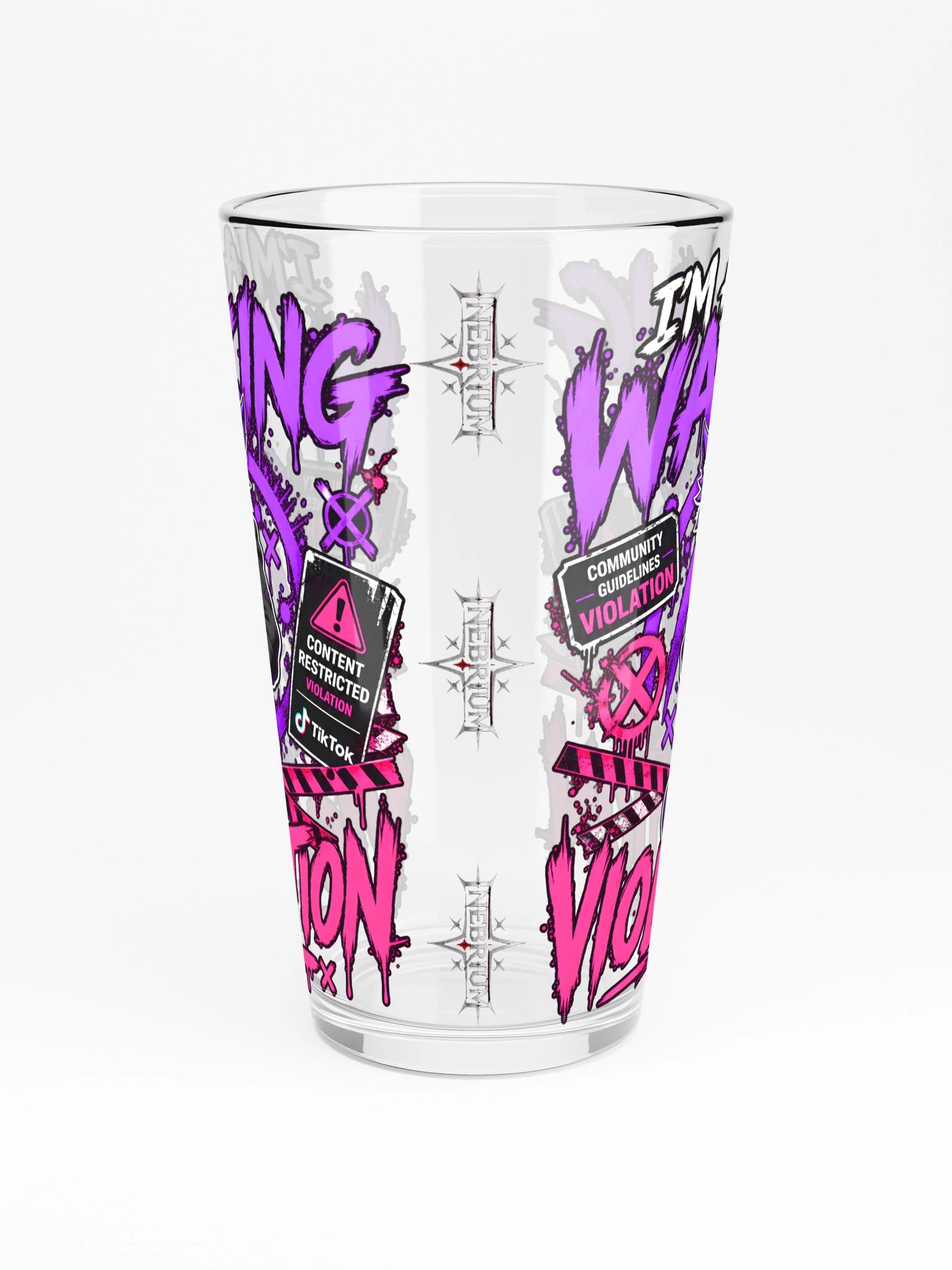 Walking Violation Neon Art Shaker Pint Glass product image (3)