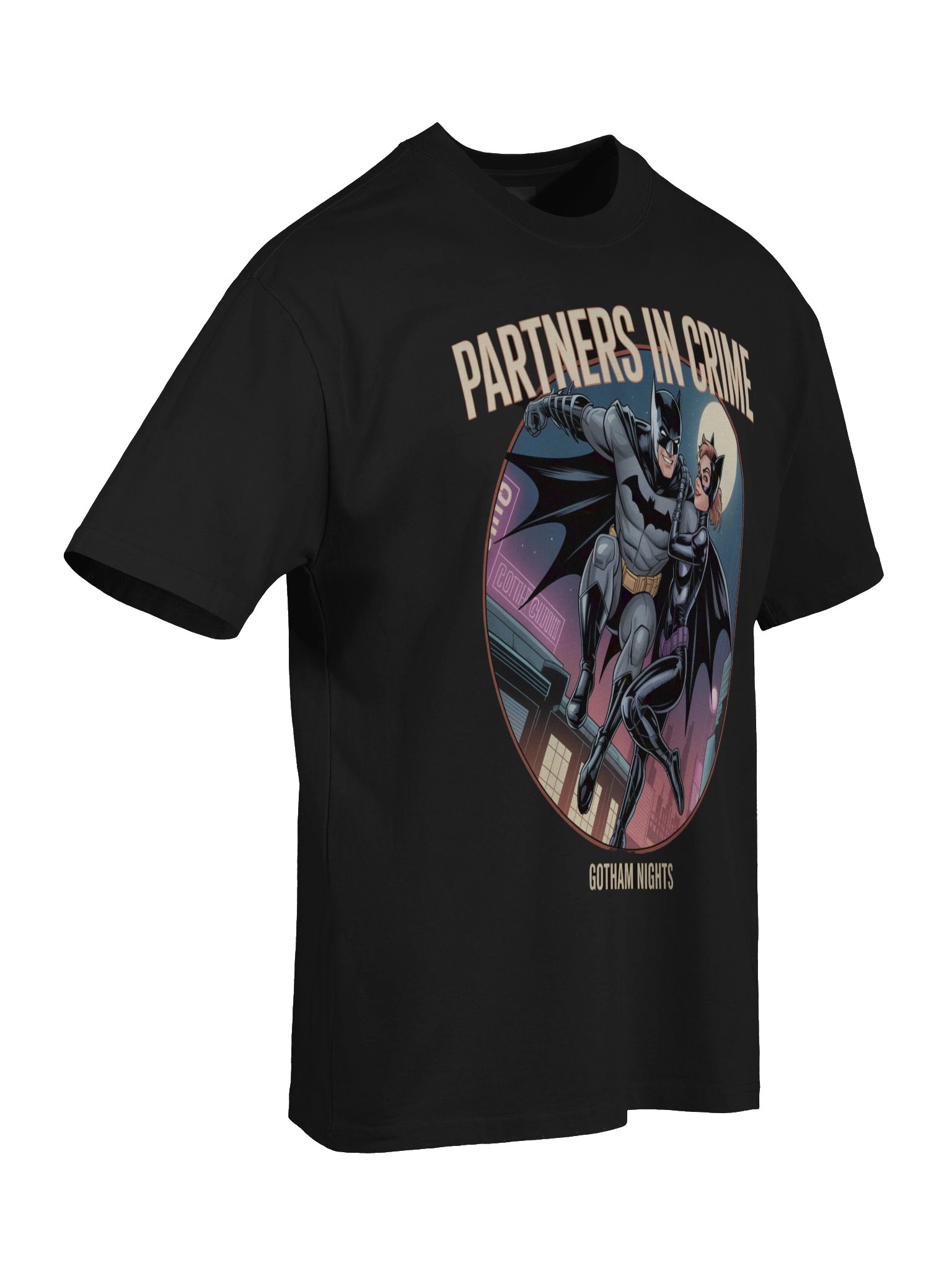Forbidden Flight: Batman & Catwoman Partners in Crime Oversized Faded T-Shirt product image (8)