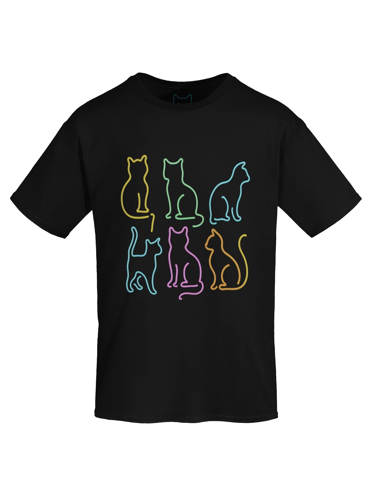 Neon Lights Cat Outlines Boxy Fit Unisex T-Shirt product image (59)